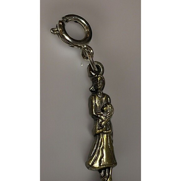 Mother & Child Brass Small Charm Pendant Breast Cancer Survivor Collectable 2007 - Picture 2 of 5